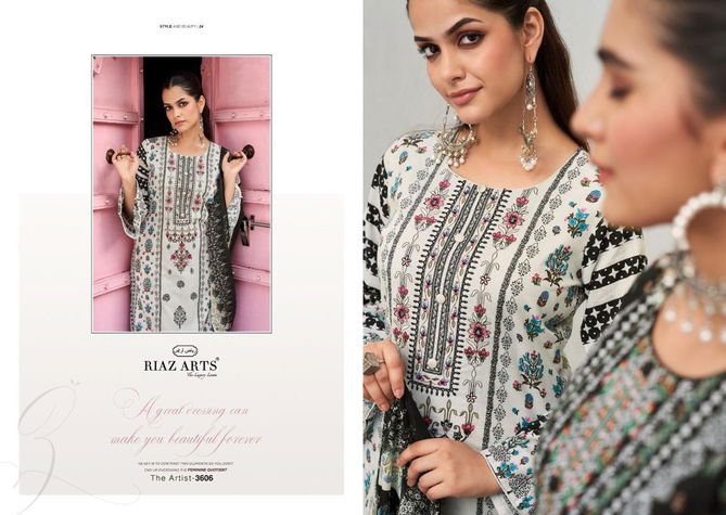 The Artist Vol 2 By Riaz Arts Printed Lawn Karachi Cotton Dress Material Wholesale Shop In Surat
